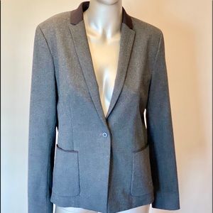 Tahari One Button Grey & Black Blazer